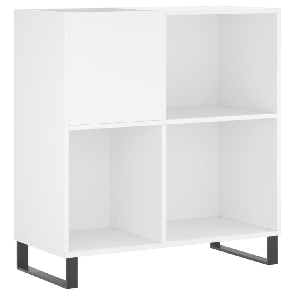 IKAYAA Mueble Tocadiscos, Mueble de Discos de Madera 84,5x38x89 cm, Tocadiscos de Vinilo Stand, Estanteria CD, Mueble para Vinilos, FF23E Blanco
