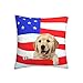 XCNGG Chien et Drapeau de l'Amérique Taies d'oreiller Douces Housse de Coussin 18 Pouces Housse de Coussin carré décoratif Coussins Housses de Coussin taies d'oreiller