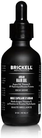 Brickell Men's Argan Oil for Hair, Natural and Organic Hair Oil For Men, Lightweight Hair Treatment, 2 Ounce, Scented
