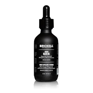 Brickell Men’s Argan Oil for Hair, Natural and Organic, Lightweight Hair Treatment, 59 ml, Scented