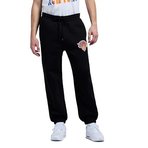 Game 7 x NBA Officially Licensed Men's Casual Jogger Fleece Sweatpants with Pockets, New York Knicks, M, Black