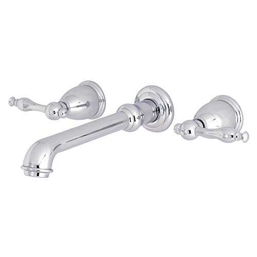 Kingston Brass KS7021NL Naples Two-Handle 3-Hole Wall Mount Roman Tub Faucet in Polished Chrome