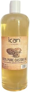 ican london 100% pure castor oil for eyebrows,eyelashes, hair & beard growth 1000ml ( 1 litre )
