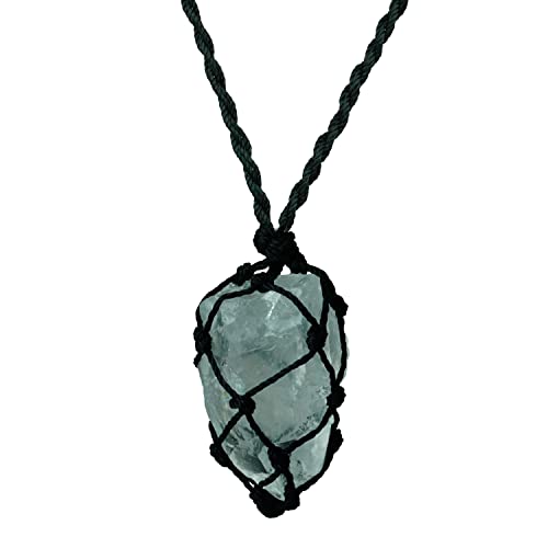 Image of REMEDYWALA Charged Energized Raw Stone Thread Cage Wrapped Pendant | Raw Stone Thread Cage Wrapped Pendant for Women and Men
