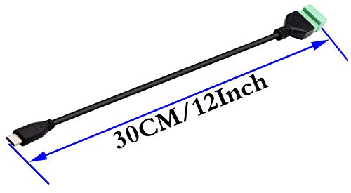 Cable USB C a clema de 5 pines para prototipos y mantenimiento de hardware, 30cm 2 unidades 2