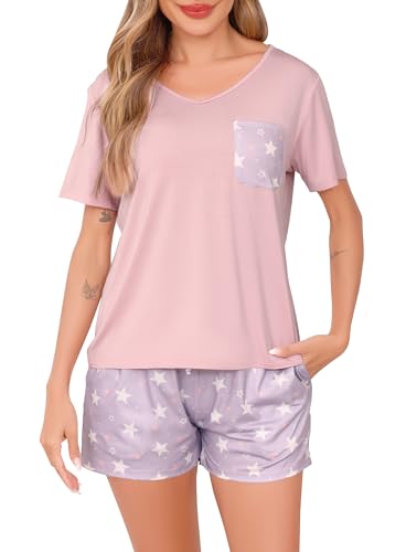 Pyjama femme été courte short Sopesil en modal, vêtements de nuit S-XXL