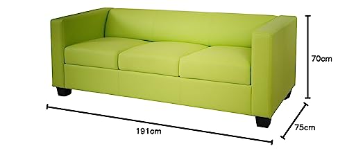 Mendler 3er Sofa Couch Loungesofa Lille - Kunstleder, hellgrün – Bild 3