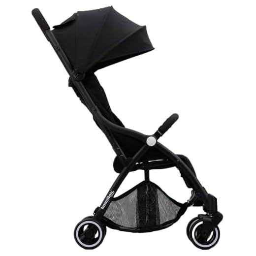 Hamilton by Yoop S1 Plus Silla de Paseo - Modelo 2023 - Ligera, ajustable y maniobrable - Cochecito Premium con tecnología de plegado con una sola mano - Carga hasta 22 kg - Negro