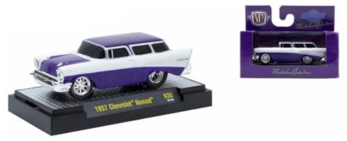 M2 Machines 82161-R30 1:64 Ground Pounders 1957 Nomad Morado/Blanco miniatura 3