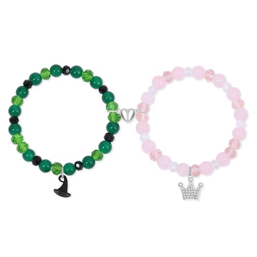 ANZWTLOYY Witch Princess Friendship Matching Bracelets Crown Witch Hat Broom BFF Couples Matching Bracelets Christmas Valentines Day Gifts for Women Men (Style2)