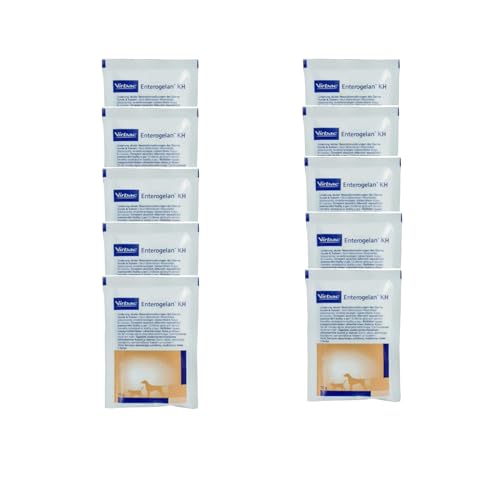 Virbac Enterogelan KH | 10 x 10 g Beutel | Ergänzungsfuttermittel für Hunde und Katzen | Kann zur Linderung akuter Diarrhö beitragen | Kann zum Schutz der Darmschleimhaut beitragen