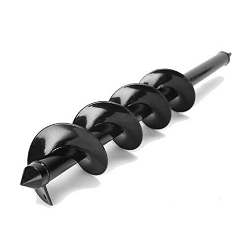 Garden Spiral Drill Bit, 80x600mm Non-Slip Garden Auger Power Earth Shaft Spiral Drill Bit Post Hole Digger Planter for Weeding Planting Flower Bulbs, Grass Plugs and Nursery Stock Seedlings
