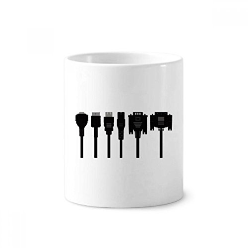 Tasse blanche en céramique noire Motif Prise de charge 350ml