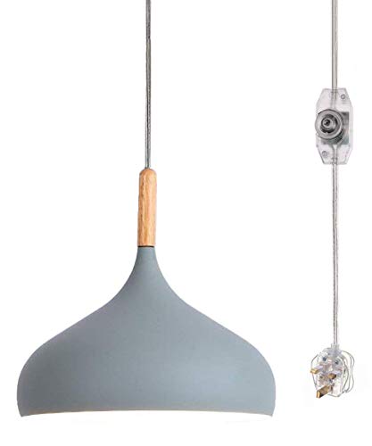 Lámpara Colgante Moderna con Enchufe, Cable de 5 m e Interruptor Regulable, lámpara de Techo para Isla de Cocina, Comedor, Dormitorio y Entrada.