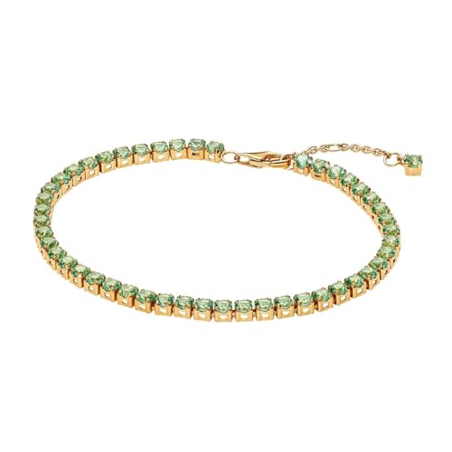 Pandora Bracciale tennis donna verde chiaro oro 561469C02, 561469C02-20, Argento sterling, Nessuna pietra preziosa