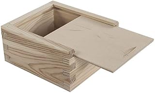 WooDeeDoo Long Shallow Wooden Decorative Sliding Lid Box | 30.5 x 10.5 x 3.5 cm | Pencil Crayons Gift Storage Keepsake Memory Trinket Case Holder | Unpainted & Untreated Wood for Craft Pain Decoupage