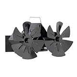 Ventilateurs de poêle en aluminium, ventilateur de cheminée à double tête, économie d'énergie, ventilateur de four permettant de gagner de l'espace, pièces de rechange, fonctionnement non alimenté, montage mural