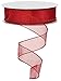 Sheer organza ribbon wired edge. color - red. 1 1/2'' x 50 yards