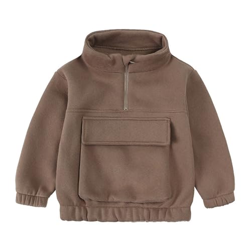 Kids Outfit Soft Cotton Warm Crewneck Long Sleeve Big Pocket Solid Color Thick Sports Hoodie Set Christmas Baby2