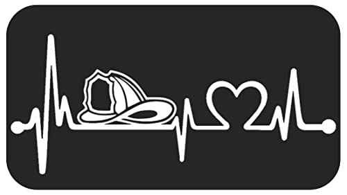 Bluegrass Decals Firefighter Firemens Firemen Helmet Heartbeat Lifeline Monitor Decal Sticker K1117