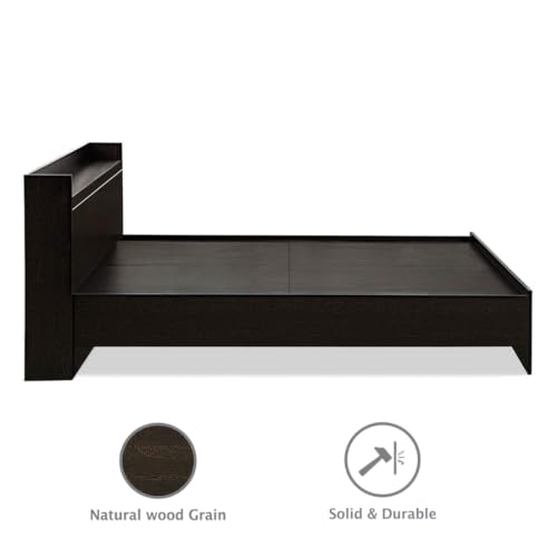 Image of DELITE KOM Plum Engineered Wood Queen Without Box Bed (Finish Color Flowery Wenge Delivery Condition Knockdown)