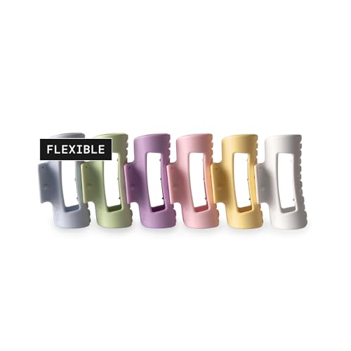 Mello Small Hair Clip - Flexible Comfort Hair Claw for Women For Thick & Thin Hair Styling Durable Material Matte Non-Slip Finish Made in Korea Patent Pending (6 Pack Small Light)