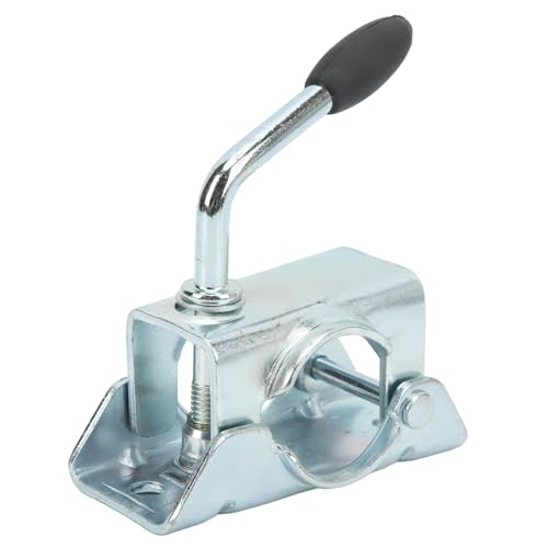 Jack Wheel Split Clamp,Metal Trailer Clamp Jack Wheel Prop Support Clamp Split Fixing Bracket for 48Mm 1.89In Pipe Diameter
