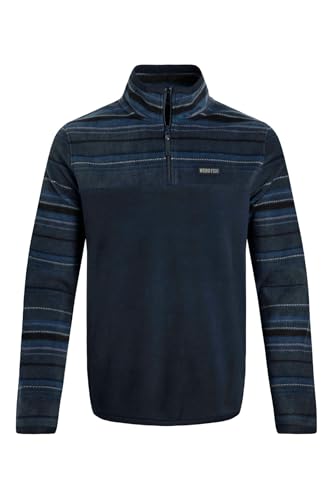 Weird Fish Gilbert 1/4 Zip Striped Microfleece Navy Size 2XL