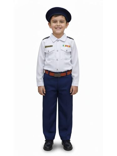 Image of Community Helper Uniform Costume for Kids | Role Play pilot, Traffic police, Navy Fancy Dress for School Functions & Theme Parties