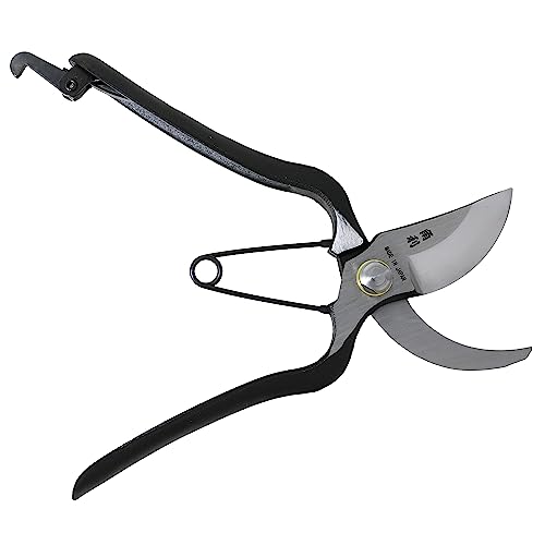 KAKURI Japanese Pruning Shears for Gardening Heavy Duty 8\", Made in JAPAN, Professional Garden Bypass Pruners with Leather Sheath, Hand Forged Japanese Carbon Steel, Black - Thumbnail 3