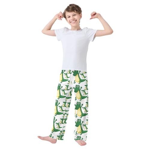 ZZKKO Green Aligators Boys Pants for Kids Jogger Pants with Pockets S-XL2
