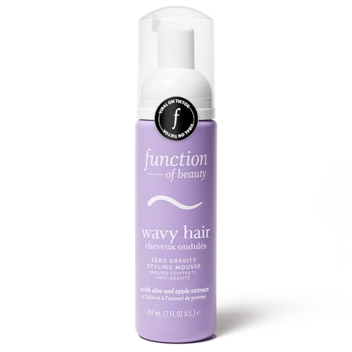Function of Beauty Wavy Hair Mousse for Styling - Anti-Frizz Hair Styler Adds Volume & Defines Natural Waves - Volumizing & Texturizing Lightweight Styling Foam with Flexible Hold - Hair Care Products