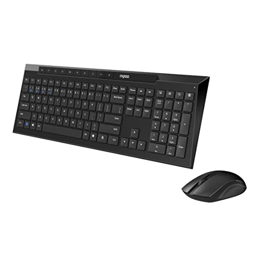 Image of RAPOO 8210M Multi-Mode Keyboard & Mouse Bluetooth 3.0 /4.0 Wireless 2.4 GHz 1600 DPI Combo-Black