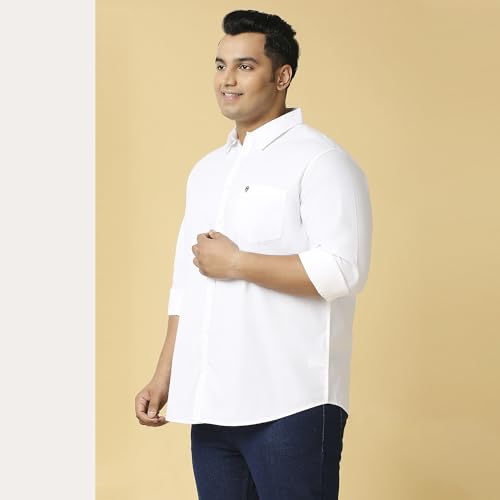Image of Thomas Scott Men's Plus Size Cotton Casual Shirt | Regular Fit | Long Sleeves | Spread Collar | Solid | Soft & Breathable | Everyday Comfort Shirt for Men