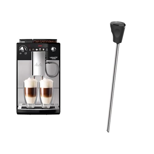 Melitta Latticia OT F300-101 Kaffeevollautomat mit LATTEperfection Milchsystem,1,5l, silber, Silber/Schwarz & Milchlanze für 