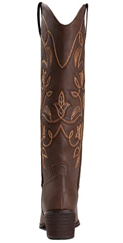 Image of IUV Cowboy Boots For Women Pointy Toe Women's Western Boots Cowgirl Boots Mid Calf Boots