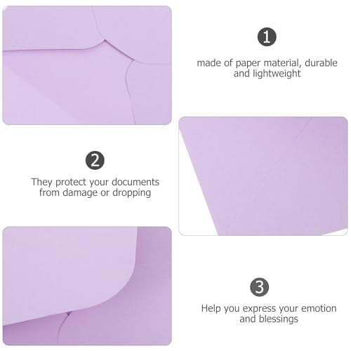 Sobres para tarjetas sin transparencias color lavanda Zerodeko de papel resistente 50 uds 7
