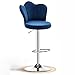 Obrotowe Stołki Barowe/Nowoczesne Regulowane Stołki Barowe/Aksamitny Tapicerowany Wysoki Stołek Z Oparciem I Podnóżkiem, Krzesła Barowe Stołek Wysokości Licznika Blatu Kuchennego,B,high style