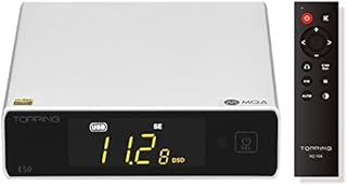 Topping E50 Mini HIFI DAC ES9068AS DSD512 PCM768kHz USB DAC USB/Coax/Opt Inputs RCA/TRS Outputs MQA Decoder for Home Theater Sliver