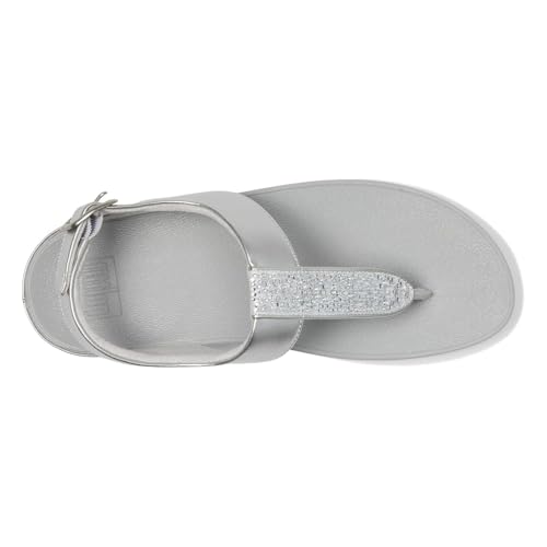 Image of FitFlop Womens Fino Crystal-Mix T-Strap Sandal