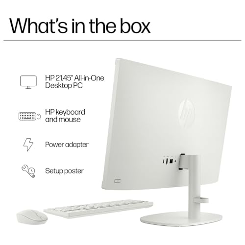 Image of HP 2022 All-in-One Desktop Computer, 23.8 inch Full HD Touchscreen, AMD Ryzen 5 3500U Processor, AMD Radeon Vega 8 Graphics, 16GB RAM, 1TB SDD, Webcam, Windows 11 Home