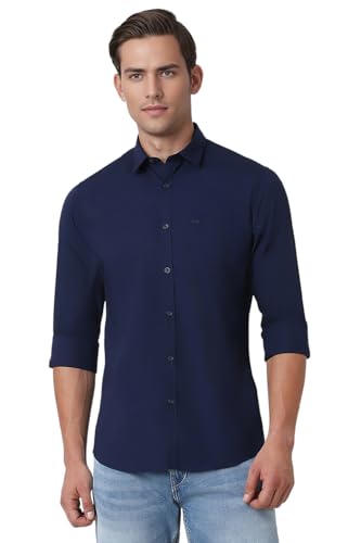 Image of Peter England Men's Premium Stretchable Cotton Solid Casual Shirt