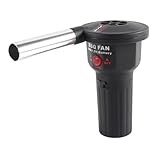 Ausi Grillventilator, tragbarer Grillventilator, schneller Feuerstarter, tragbarer elektrischer Grillventilator aus Aluminiumlegierung für Picknick