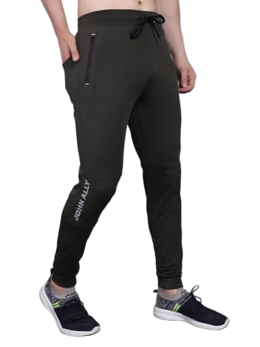 Image of John Ally Jogger Trackpant for Men with Two Zipper Pockets and Premium Fabric. Sweat Wicking, Stretchable for Gym, Yoga, Training, Sports, Running and Casual wear.