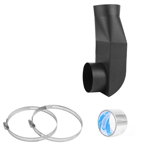 Upgrade stainless steel Periscope Dryer Vent,90 elbow straight out kit,Suitable for all 4-inch dryer vents,tight spaces exhaust duct,4396004 Genuine OEM Dryer Exhaust Duct single unit Black