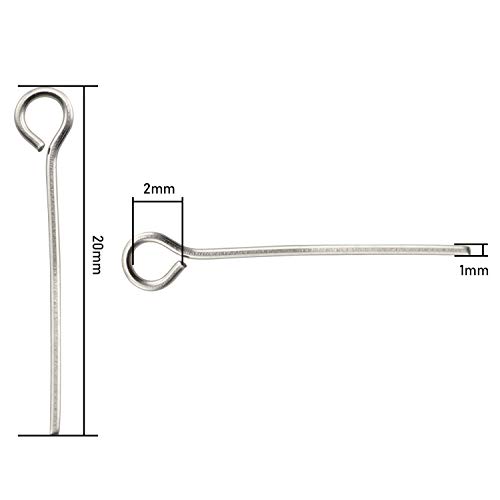 Tegg Eye Pin 200Pcs 0.8Inch/20Mm 304 Stainless Steel Open Eyepins Headpins For Jewelry Necklace Making #TOP3