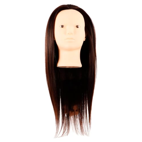 DEARMAMY Cabeza Falsa Para Peluquero Femenino Maniquí De Práctica De Trenzado Pelucas De Cuero Cabelludo Para Muñeca Maniquí De Práctica De Peinado Con Cabello Maniquí De Cabello
