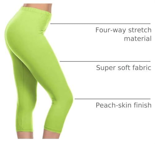 Image of Leggings Depot Women's High Waist Leggings Soft 1 inch Waistband Solid Pants - Regular, Plus, 1X3X, 3X5X