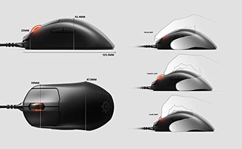 SteelSeries Prime - Esports Performance Gaming Mouse  18,000 CPI TrueMove Pro Optical Sensor  Magnetic Optical Switches