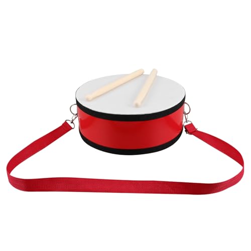 Kisangel 1 Set Red Marching Snare Drum for Lightweight Hand Drum with Strap Promotes Rhythm Skills and Teamwork for School and Band Activities